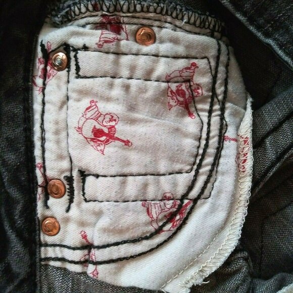 Women's True Religion Julie Skinny Button Flap Pockets Jeans 26x28.5 USA - Picture 7 of 8